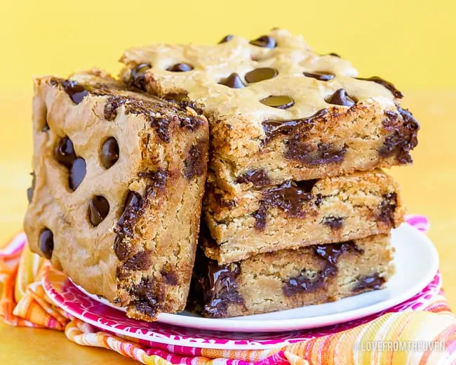 Stacked chocolate chip cookie bars