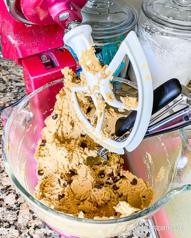 dough for chocolate chip peanut butter cookies