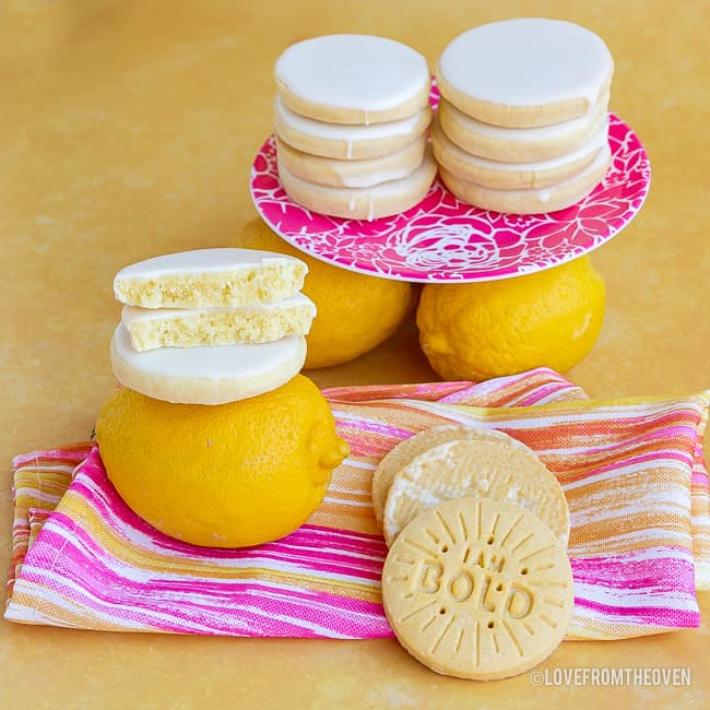 Stacks of lemon cookies