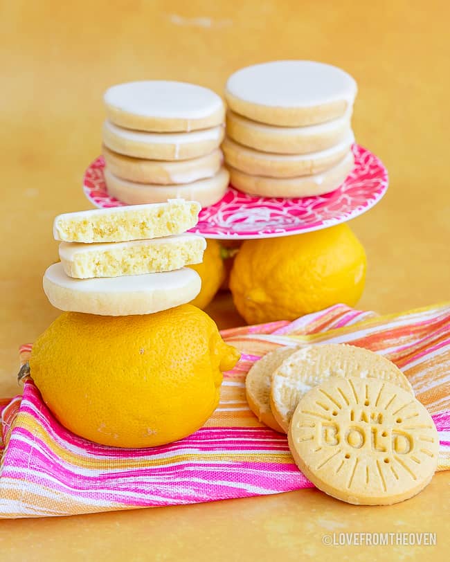 Stacks of lemon cookies