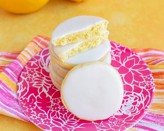 A stack of lemon cookies