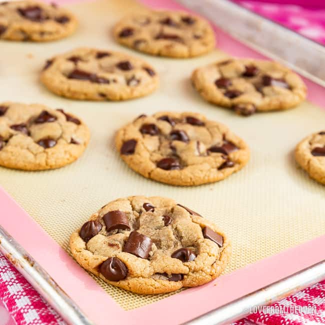 A tray of Chocolate chip cookies