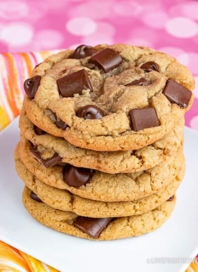 A stack of Chocolate chip cookies