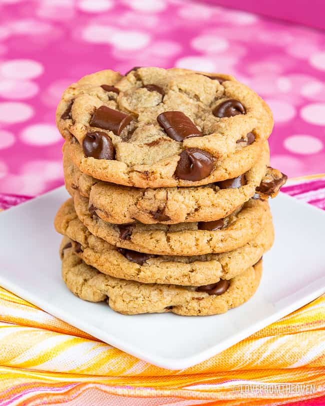 A stack of Chocolate chip cookies