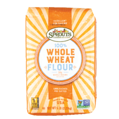 a bag of whole wheat flour