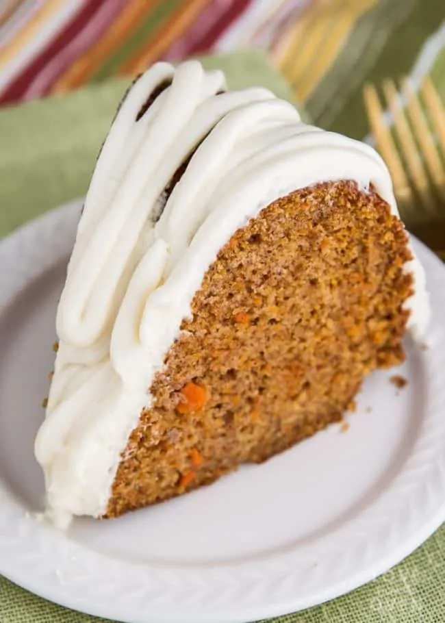 A piece of carrot cake on a plate, 