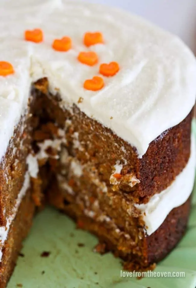 A close up of carrot cake