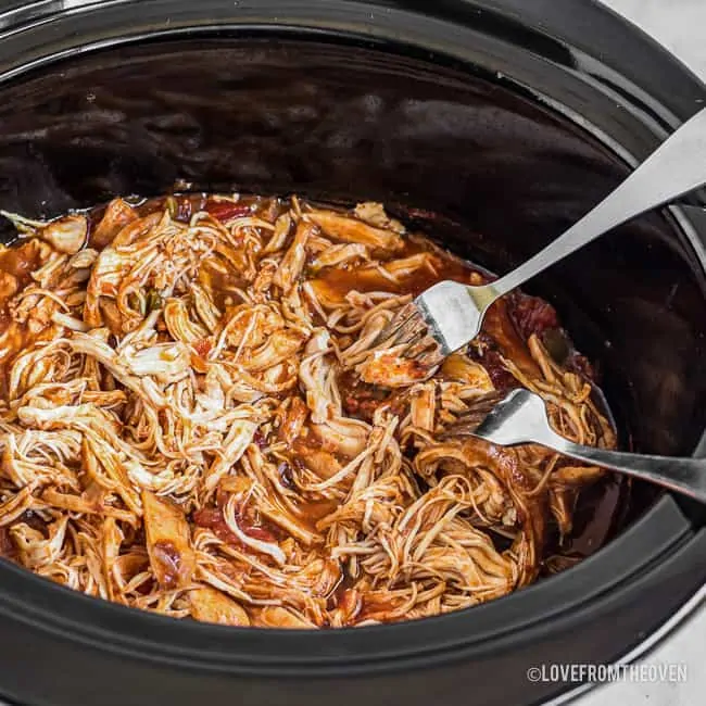 Chicken for tacos in a slow cooker