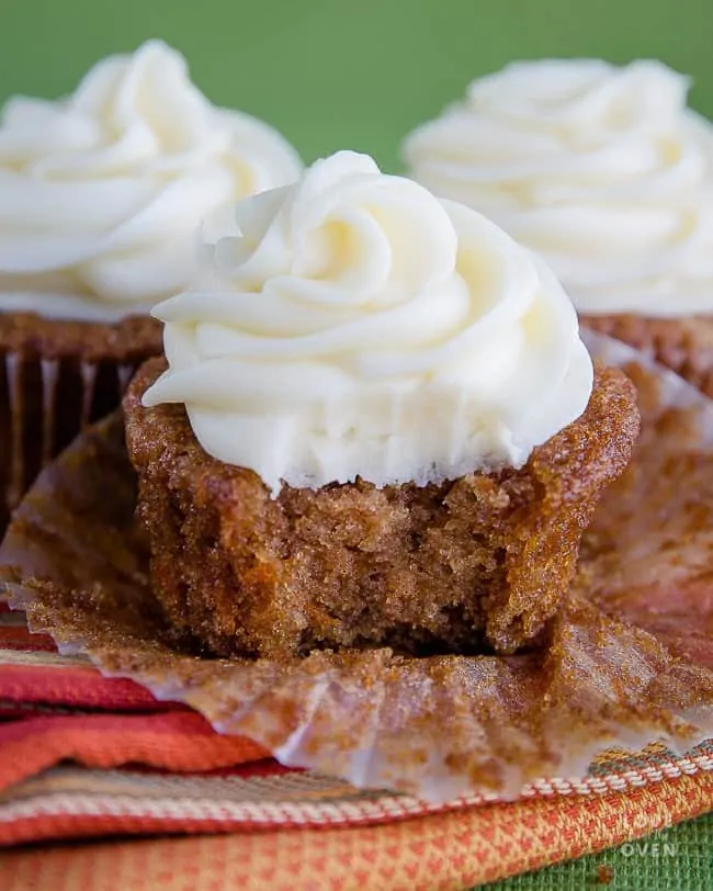 Several carrot cake cupcakes