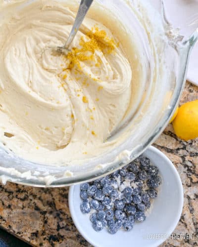 batter for lemon blueberry cake