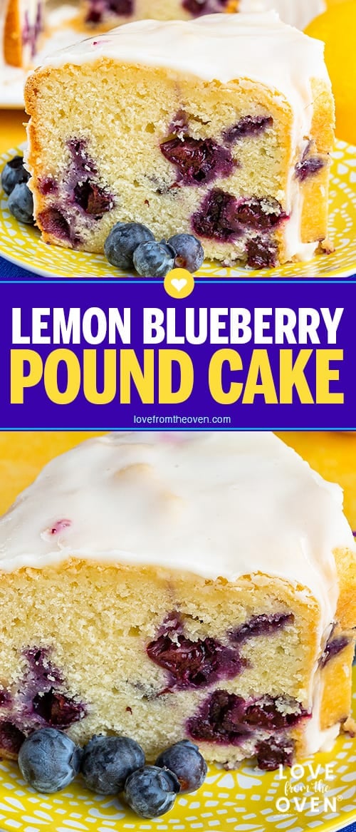 Several images of lemon blueberry cake 