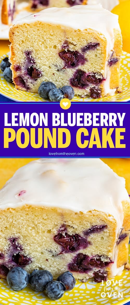 Several images of lemon blueberry cake 