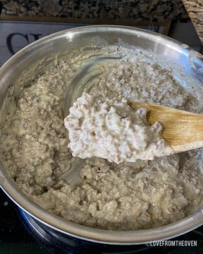 Gravy in a pan