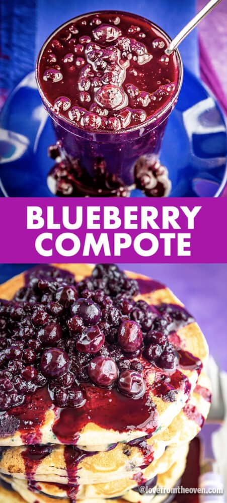 Blueberry compote on pancakes