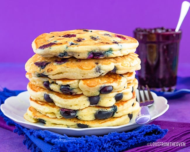 blueberry pancake stack