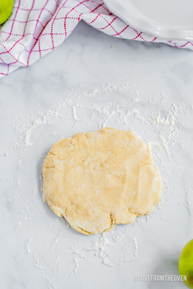 Pie crust prior to being rolled out