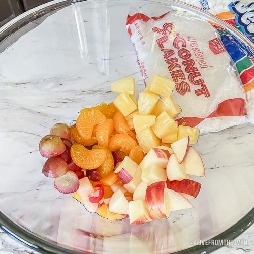 Fruit in a glass bowl 