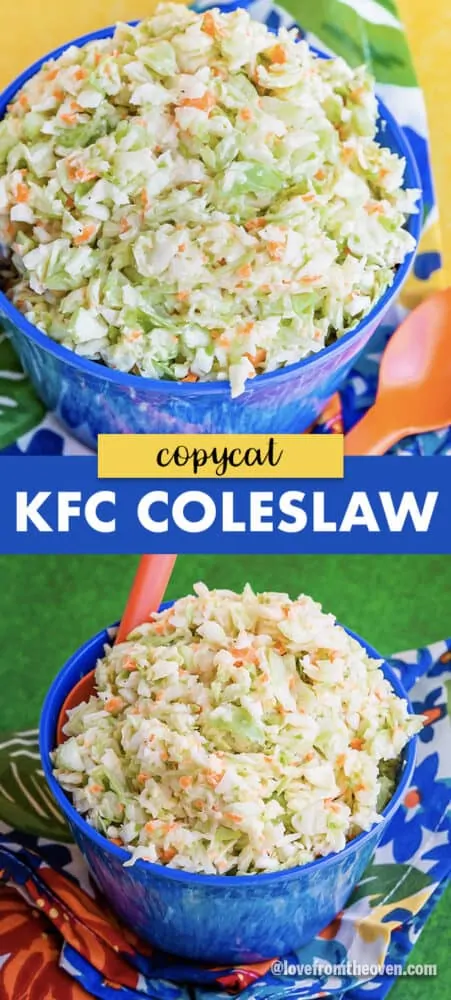 Bowls of copycat KFC Coleslaw 