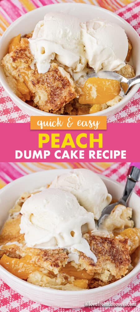 Bowls of Peach Dump Cake