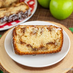 a slice of apple bread