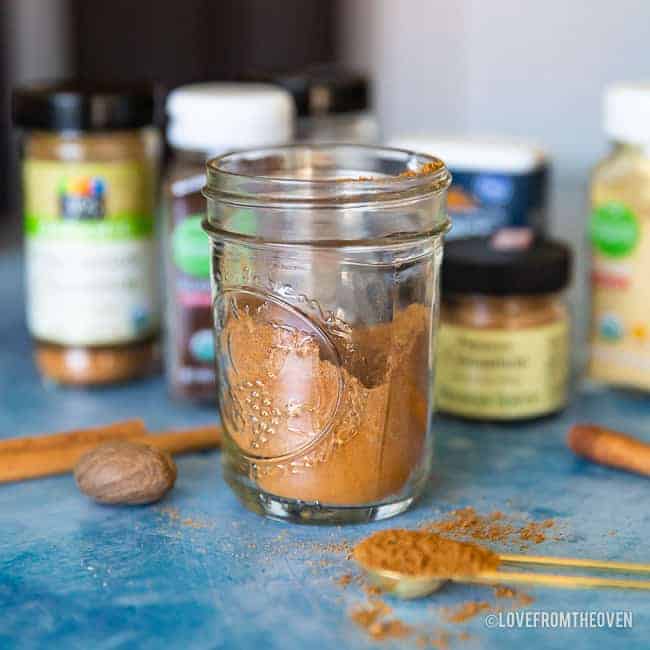 Ingredients to make pumpkin spice mix