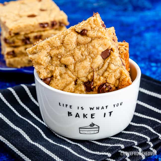 blondies in a bowl