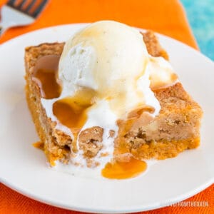 slice of pumpkin cake on a white plate