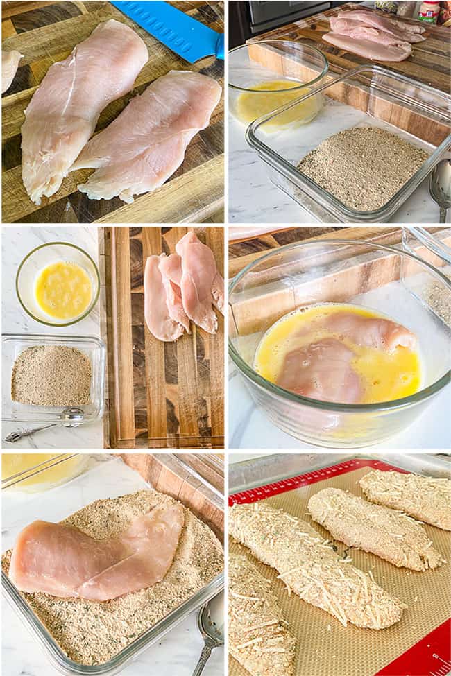 step by step photos of how to make chicken parmesan