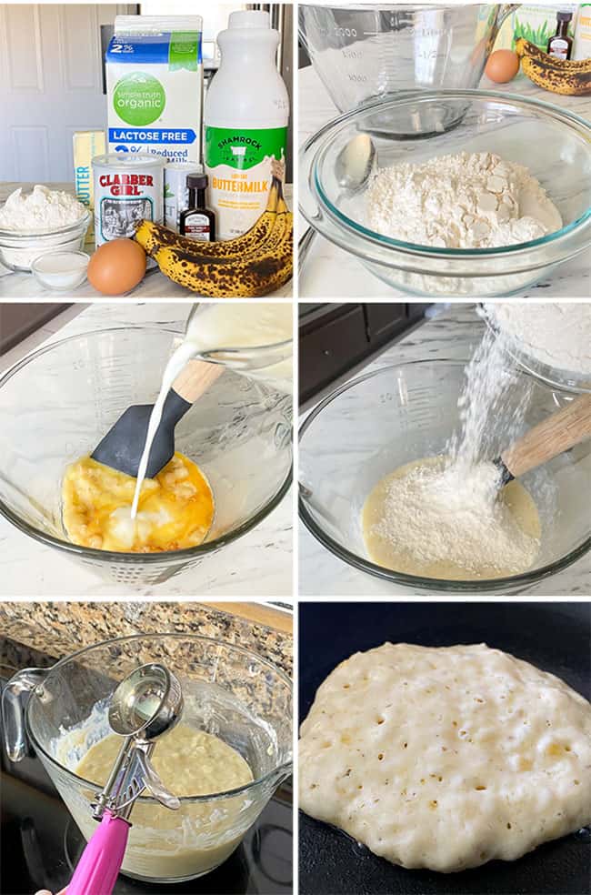Step by step photos of making pancakes