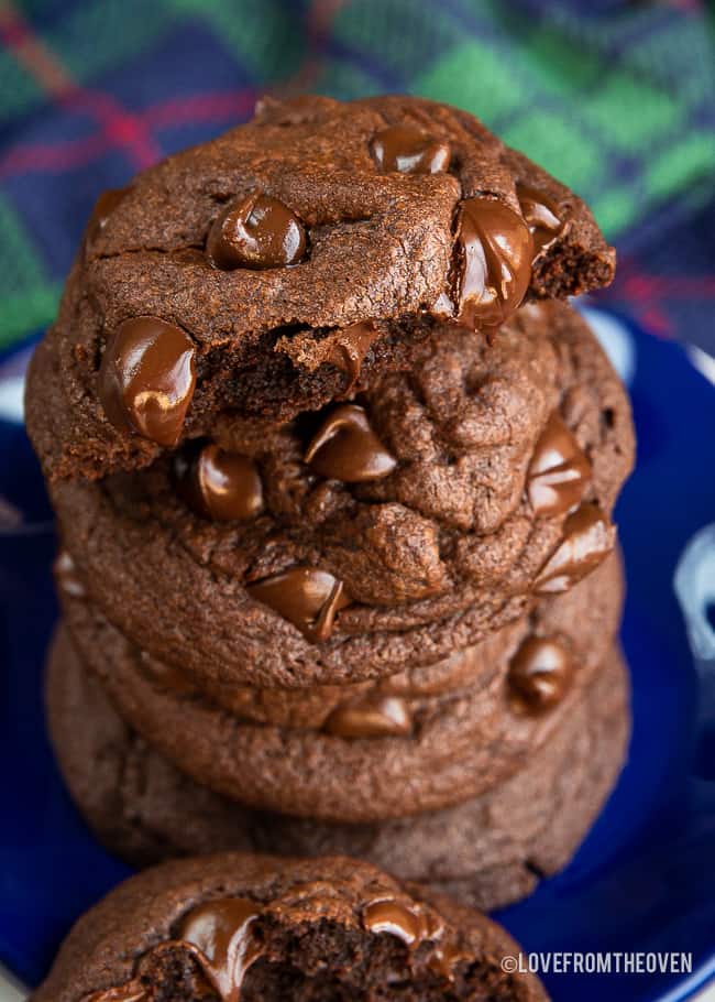 stack of chocolate cookies