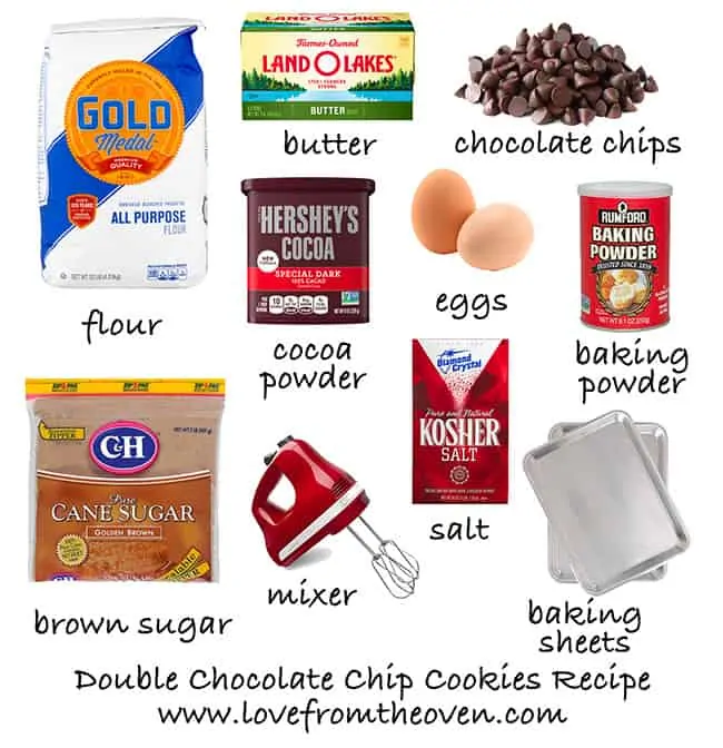 ingredients for chocolate cookies