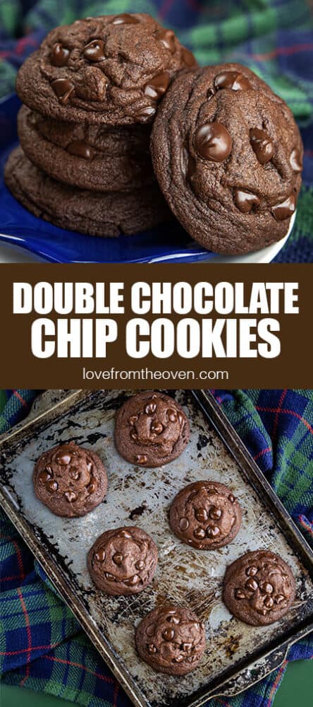 Easy Double Chocolate Chip Cookies • Love From The Oven