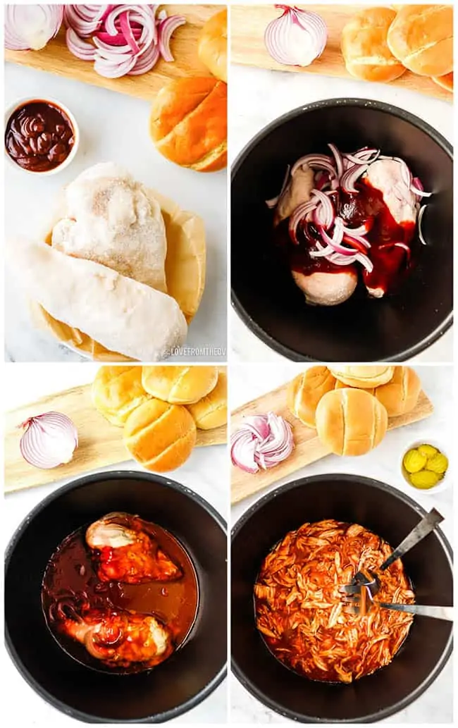 step by step photos to make bbq chicken sandwiches