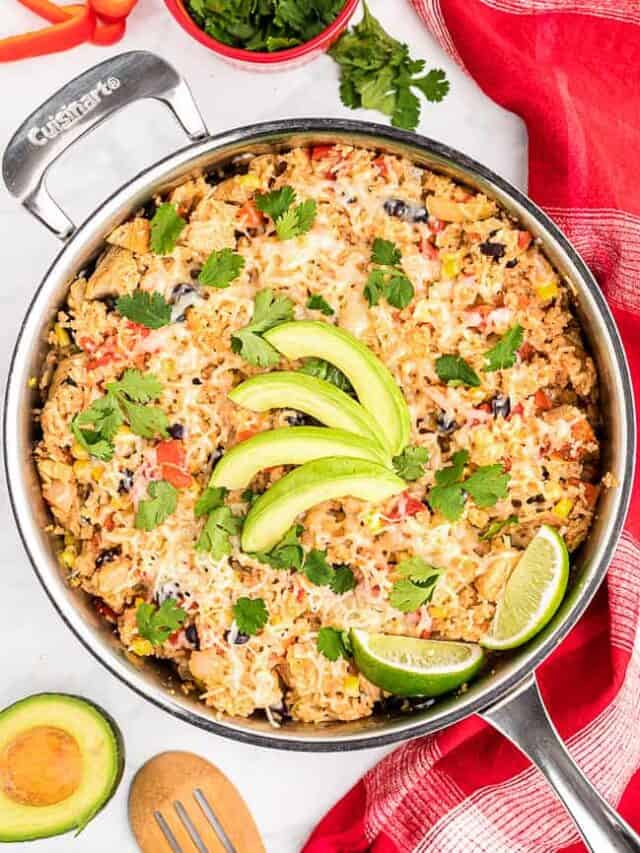 southwest-chicken-rice-in-a-pan