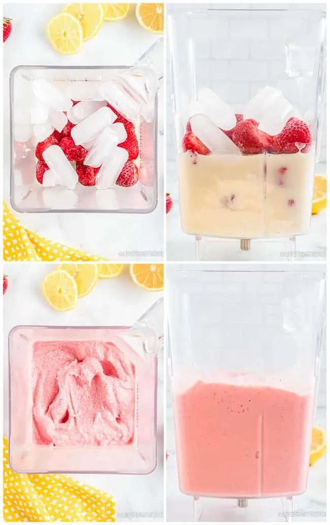 photos of how to make a frozen strawberry smoothie