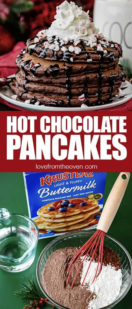 hot chocolate pancakes and ingredients