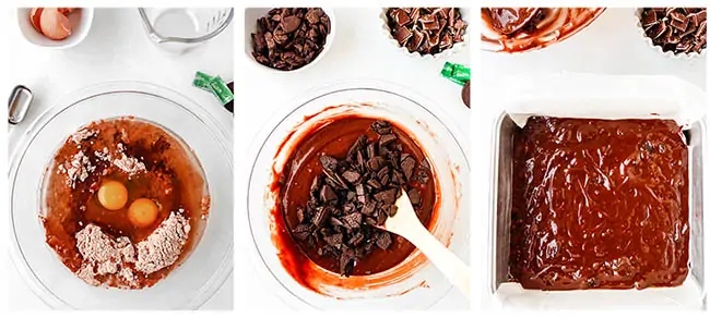 step by step photos to make mint brownies