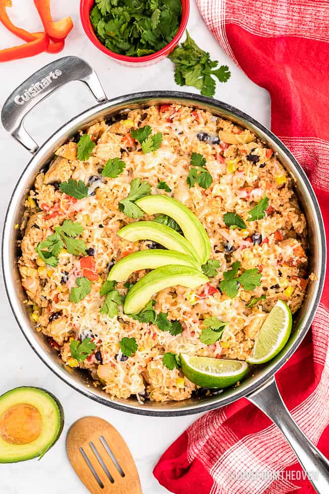 southwest-chicken-rice-in-a-pan