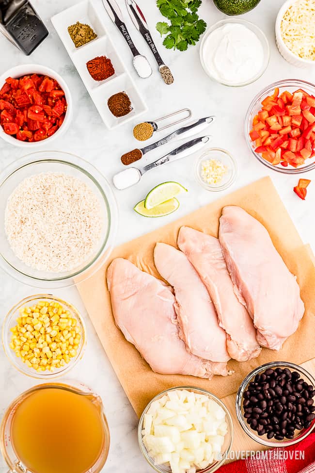 ingredients for southwest chicken and rice