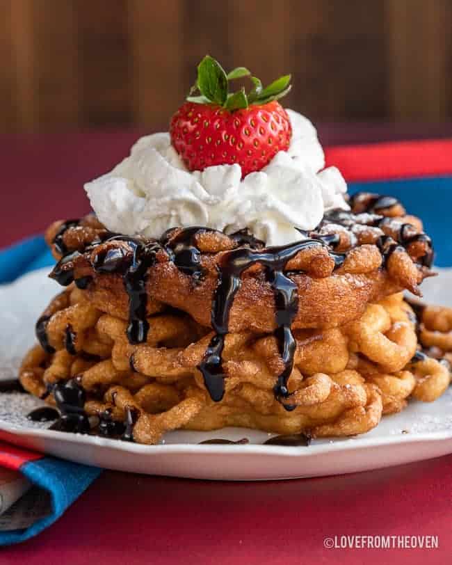 Funnel Cake Made With Pancake Mix - Love From The Oven