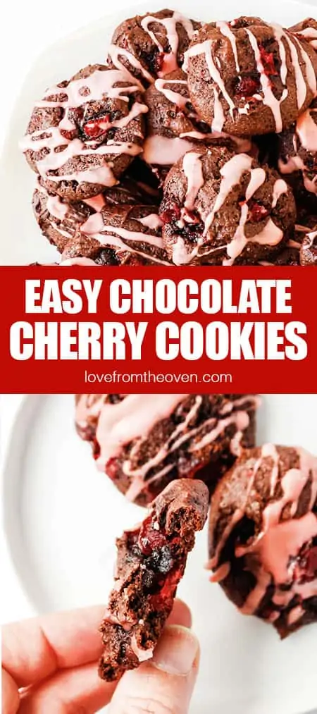 photos of cherry chocolate cookies