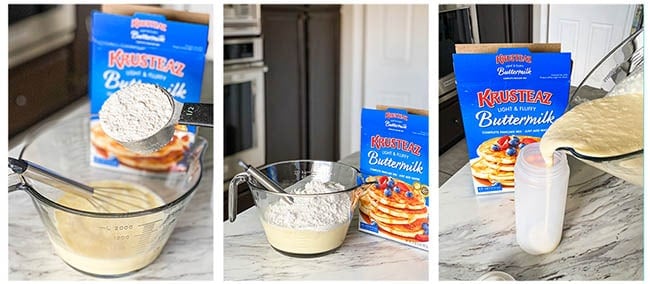 Step-by-step image of making funnel cakes