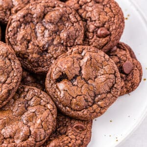 A plate full of brownie cookies