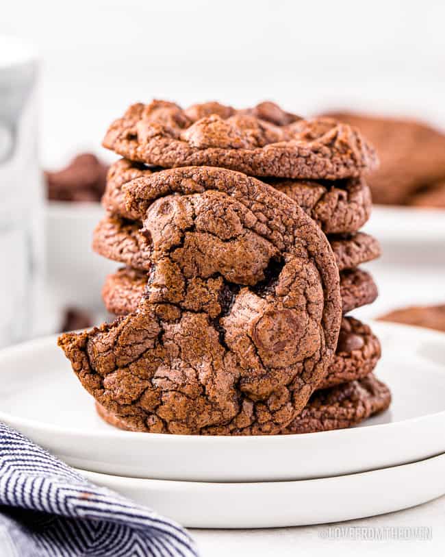 Brownie cookies on a white plate