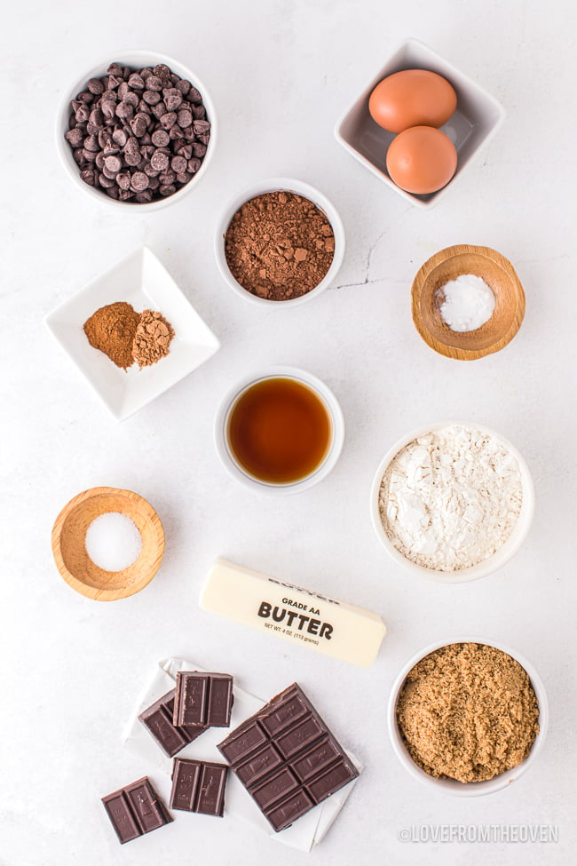 ingredients for brownie cookies