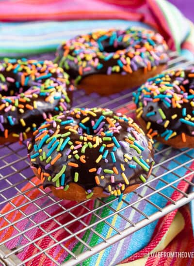 donuts with chocolate frosting and sprinkles