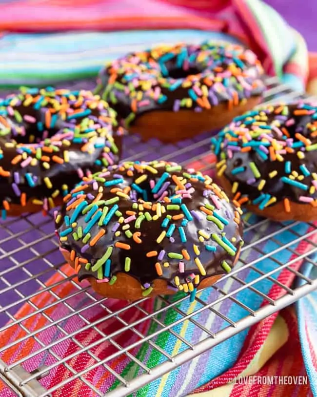 donuts with chocolate frosting and sprinkles