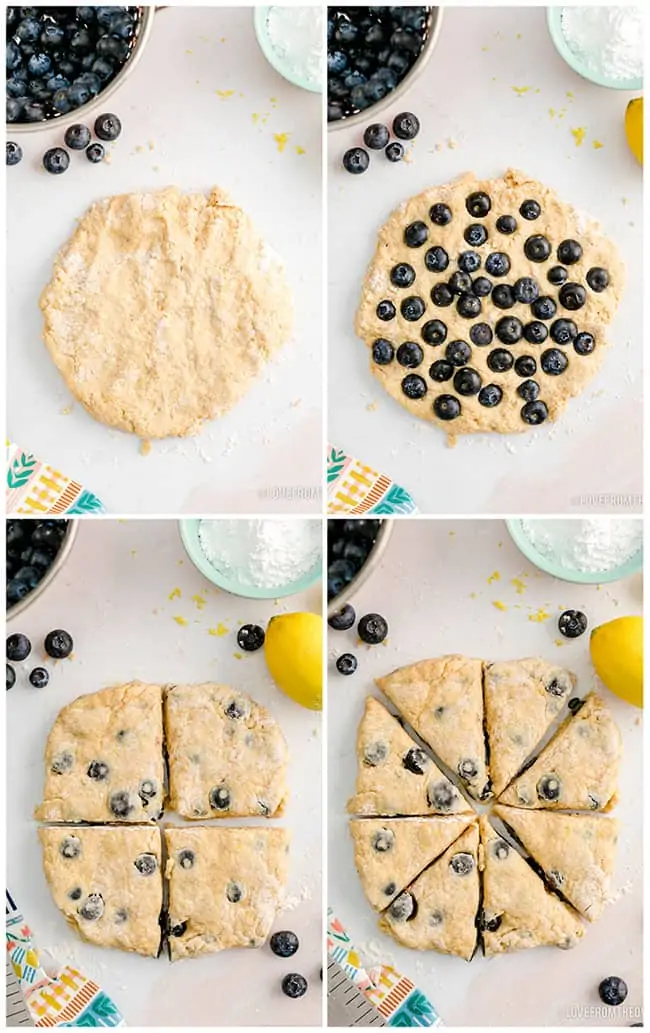 photos showing how to make blueberry scones 