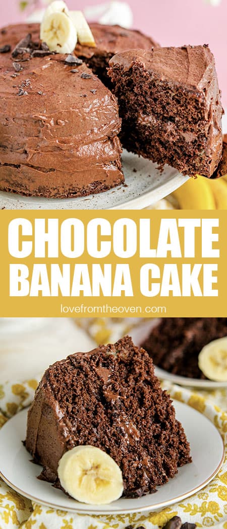 photos of a chocolate banana cake