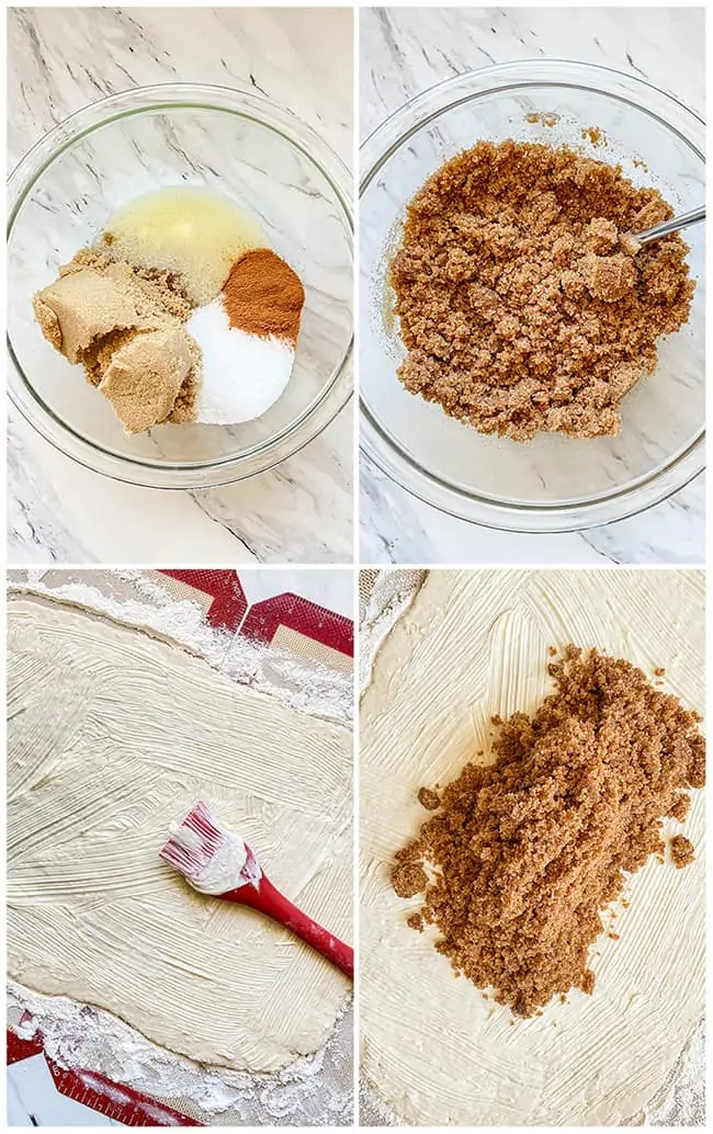 step by step photos making cinnamon roll filling